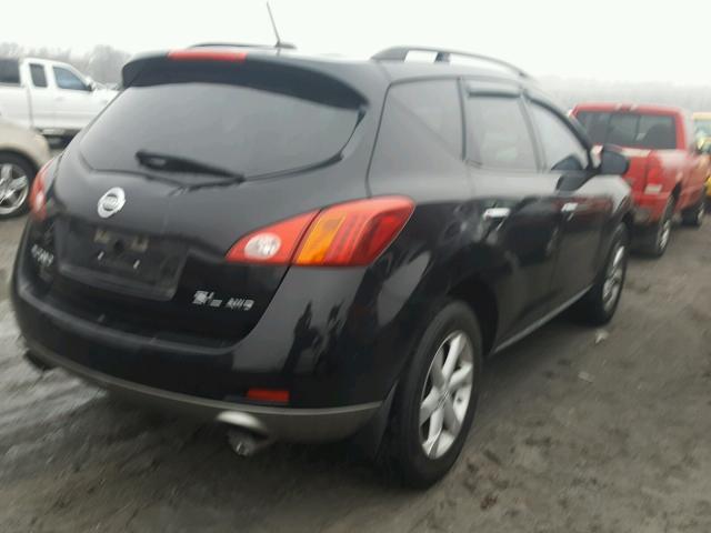 JN8AZ18W29W149663 - 2009 NISSAN MURANO S BLACK photo 4