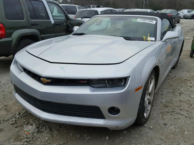 2G1FC3D35E9294010 - 2014 CHEVROLET CAMARO LT SILVER photo 2