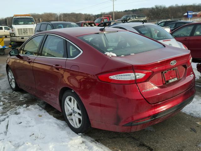 3FA6P0HR3DR272577 - 2013 FORD FUSION SE RED photo 3