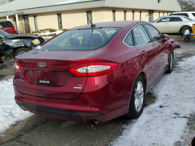 3FA6P0HR3DR272577 - 2013 FORD FUSION SE RED photo 4