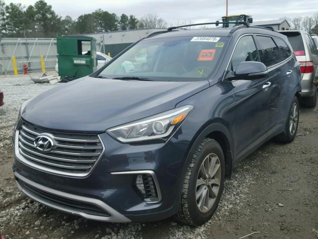 KM8SN4HF2HU239303 - 2017 HYUNDAI SANTA FE S BLUE photo 2