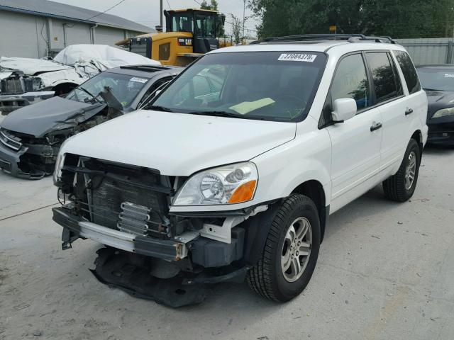 5FNYF18585B001039 - 2005 HONDA PILOT EXL WHITE photo 2