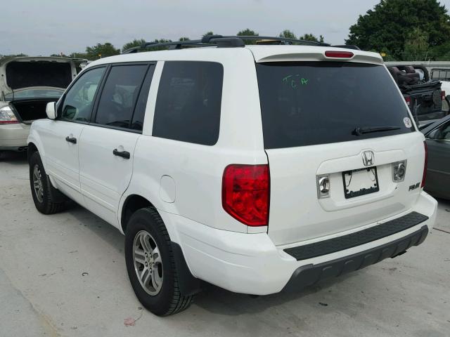 5FNYF18585B001039 - 2005 HONDA PILOT EXL WHITE photo 3