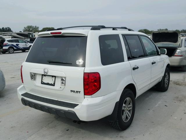 5FNYF18585B001039 - 2005 HONDA PILOT EXL WHITE photo 4