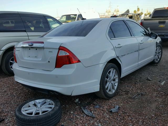 3FAHP0JA8CR250604 - 2012 FORD FUSION SEL WHITE photo 4