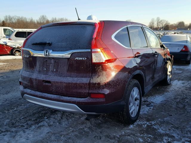 2HKRM4H54GH666116 - 2016 HONDA CR-V EX BURGUNDY photo 4