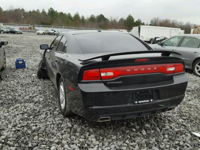 2C3CDXBG6CH159744 - 2012 DODGE CHARGER SE BLACK photo 3