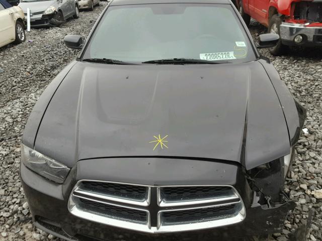 2C3CDXBG6CH159744 - 2012 DODGE CHARGER SE BLACK photo 7