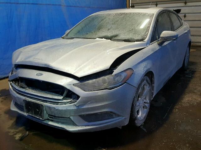 3FA6P0LU8JR124061 - 2018 FORD FUSION SE SILVER photo 2