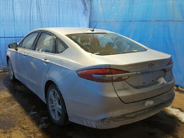 3FA6P0LU8JR124061 - 2018 FORD FUSION SE SILVER photo 3