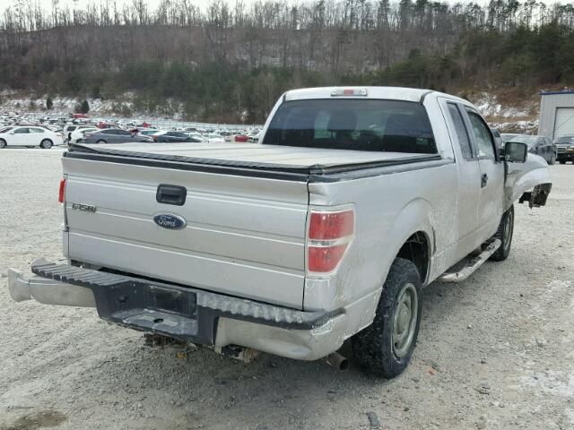 1FTEX1CW0AFD23874 - 2010 FORD F150 SUPER SILVER photo 4