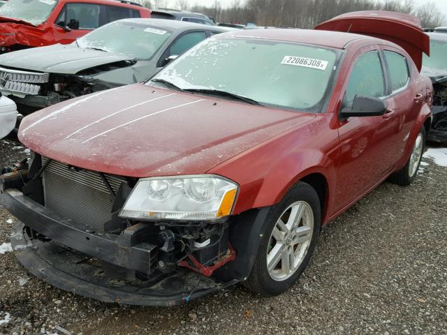 1B3LC56K38N222557 - 2008 DODGE AVENGER SX RED photo 2