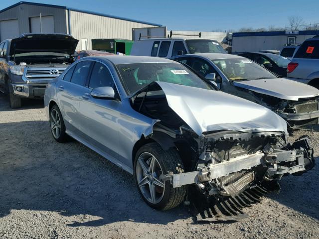 55SWF4JB2FU053775 - 2015 MERCEDES-BENZ C 300 BLUE photo 1