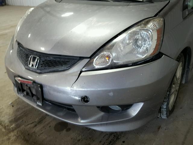 JHMGE8H44AC027478 - 2010 HONDA FIT SPORT GRAY photo 9