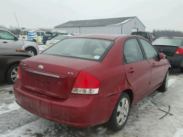 KNAFE221095655432 - 2009 KIA SPECTRA EX RED photo 4