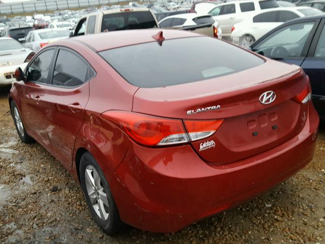 KMHDH4AE4BU110083 - 2011 HYUNDAI ELANTRA GL RED photo 3