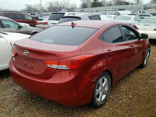 KMHDH4AE4BU110083 - 2011 HYUNDAI ELANTRA GL RED photo 4