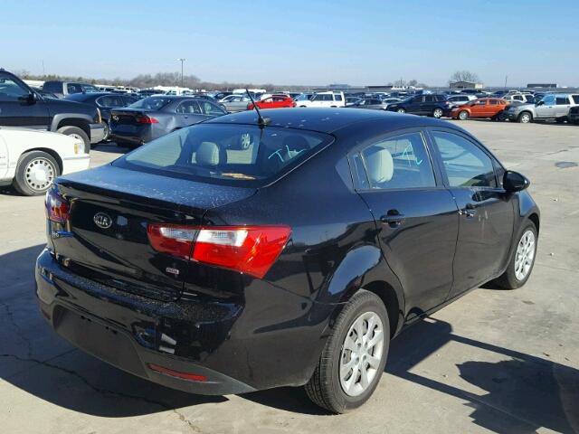 KNADM4A37D6215462 - 2013 KIA RIO LX BLACK photo 4