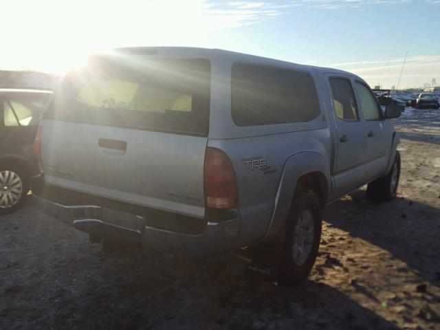 5TELU42N67Z357520 - 2007 TOYOTA TACOMA DOU SILVER photo 4