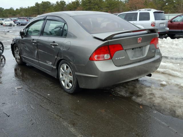 2HGFA15567H512029 - 2007 HONDA CIVIC LX GRAY photo 3