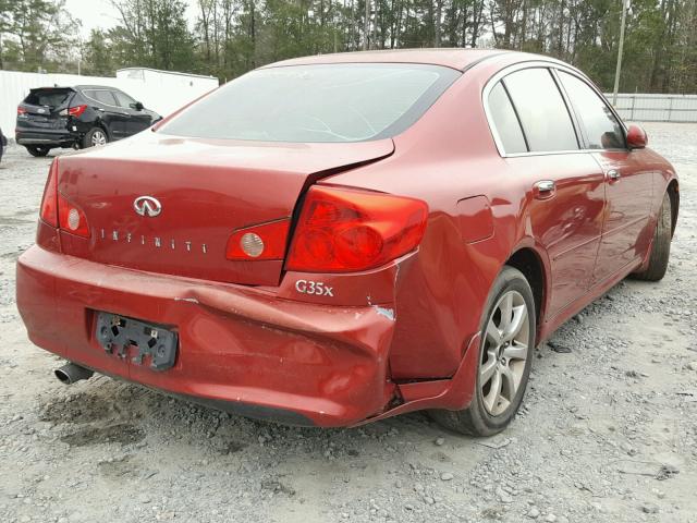 JNKCV51FX6M616447 - 2006 INFINITI G35 RED photo 4