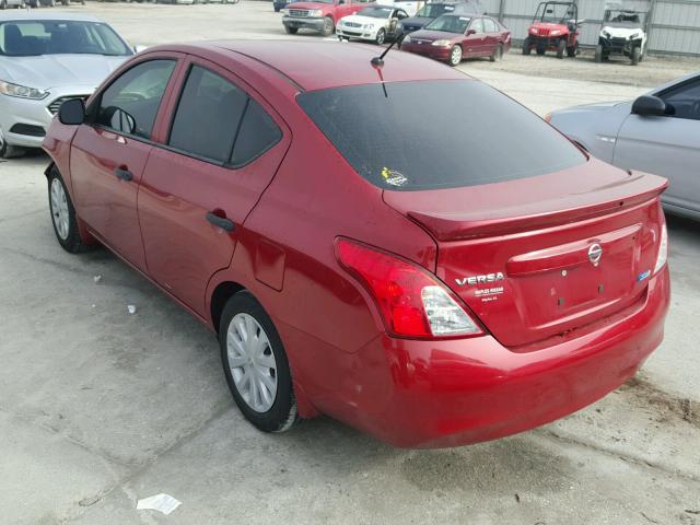 3N1CN7AP0EL856673 - 2014 NISSAN VERSA S RED photo 3