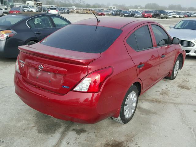 3N1CN7AP0EL856673 - 2014 NISSAN VERSA S RED photo 4