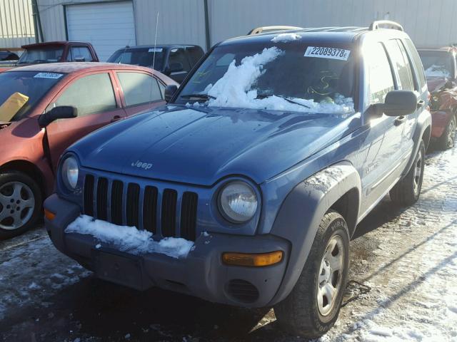 1J4GL48K14W152286 - 2004 JEEP LIBERTY SP BLUE photo 2