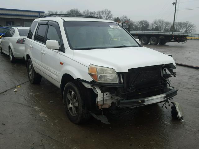 5FNYF18496B005383 - 2006 HONDA PILOT EX WHITE photo 1