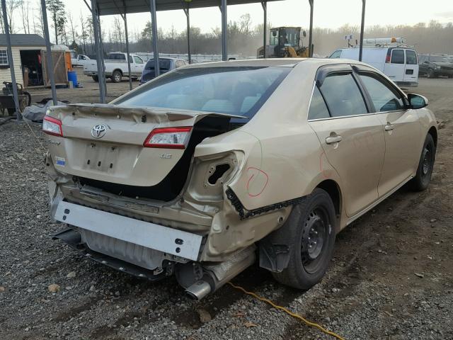 4T1BF1FK6CU035205 - 2012 TOYOTA CAMRY BASE GOLD photo 4