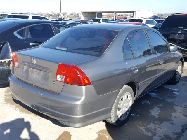 2HGES16625H631046 - 2005 HONDA CIVIC LX GRAY photo 4