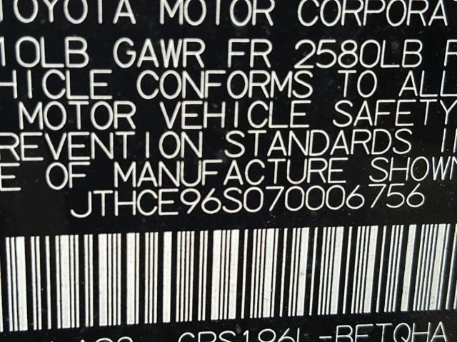 JTHCE96S070006756 - 2007 LEXUS GS 350 SILVER photo 10