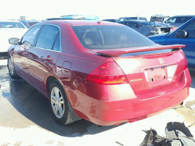 1HGCM56887A085526 - 2007 HONDA ACCORD EX MAROON photo 3