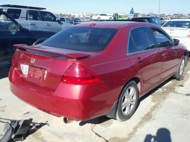 1HGCM56887A085526 - 2007 HONDA ACCORD EX MAROON photo 4