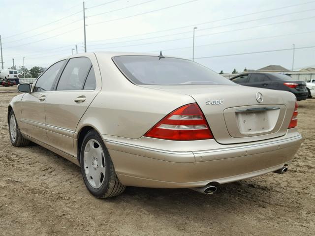 WDBNG78J51A153605 - 2001 MERCEDES-BENZ S 600 GOLD photo 3
