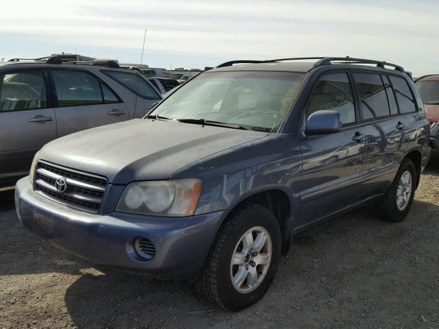 JTEGF21A320053113 - 2002 TOYOTA HIGHLANDER BLUE photo 2