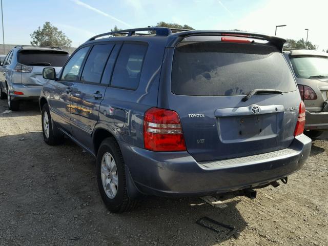 JTEGF21A320053113 - 2002 TOYOTA HIGHLANDER BLUE photo 3