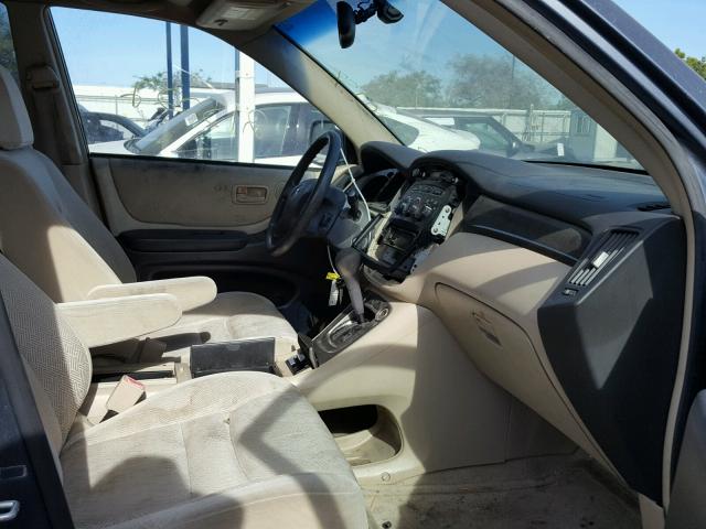 JTEGF21A320053113 - 2002 TOYOTA HIGHLANDER BLUE photo 5