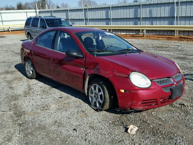 1B3ES56C45D216188 - 2005 DODGE NEON SXT RED photo 1