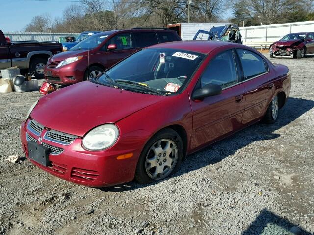 1B3ES56C45D216188 - 2005 DODGE NEON SXT RED photo 2