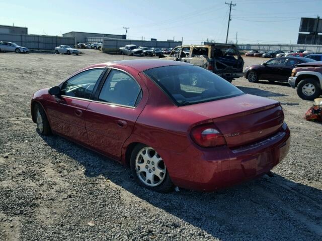 1B3ES56C45D216188 - 2005 DODGE NEON SXT RED photo 3