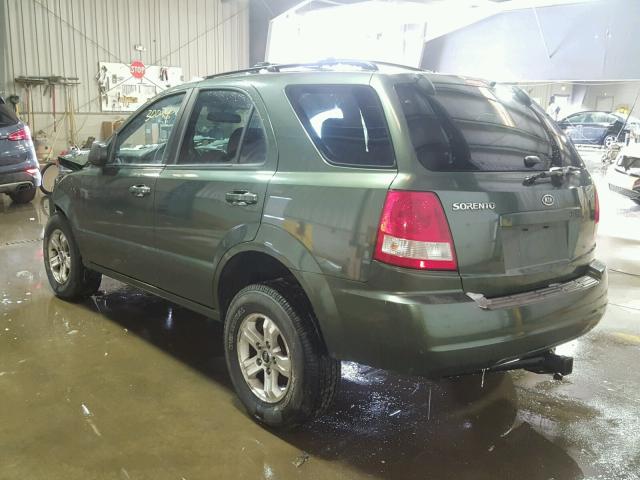 KNDJC733545228952 - 2004 KIA SORENTO EX GREEN photo 3