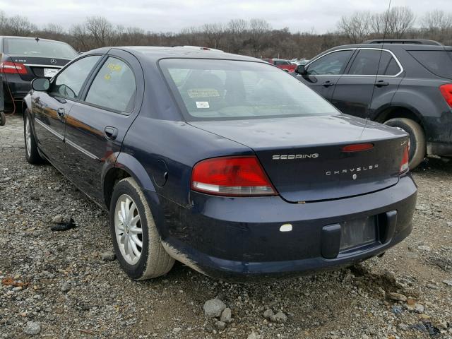 1C3EL56R72N322581 - 2002 CHRYSLER SEBRING LX BLUE photo 3