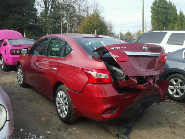 3N1AB7AP5GL675815 - 2016 NISSAN SENTRA S RED photo 3