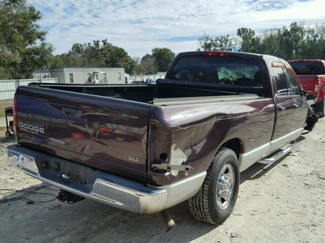 3D7KA28C14G189071 - 2004 DODGE RAM 2500 S MAROON photo 4