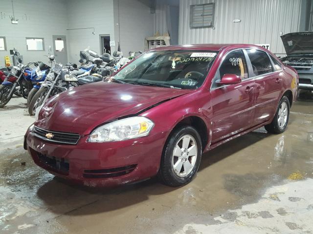 2G1WT58K289279868 - 2008 CHEVROLET IMPALA LT BURGUNDY photo 2