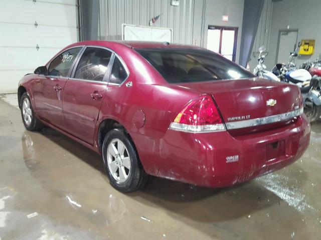 2G1WT58K289279868 - 2008 CHEVROLET IMPALA LT BURGUNDY photo 3