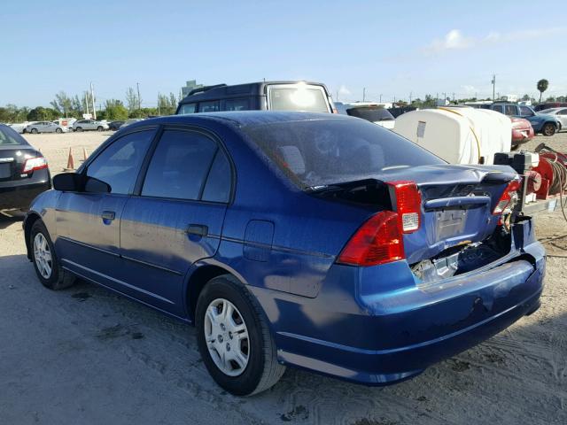 2HGES16344H580525 - 2004 HONDA CIVIC DX V BLUE photo 3