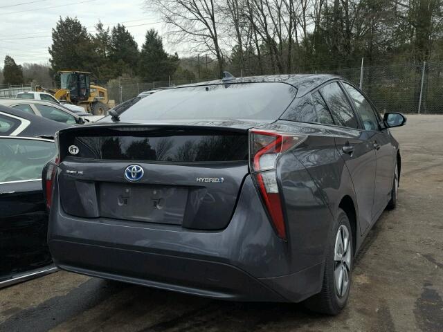 JTDKARFU3G3507519 - 2016 TOYOTA PRIUS CHARCOAL photo 4