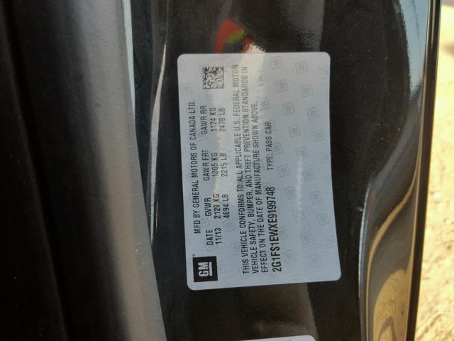 2G1FS1EWXE9199748 - 2014 CHEVROLET CAMARO SS Negro foto 10